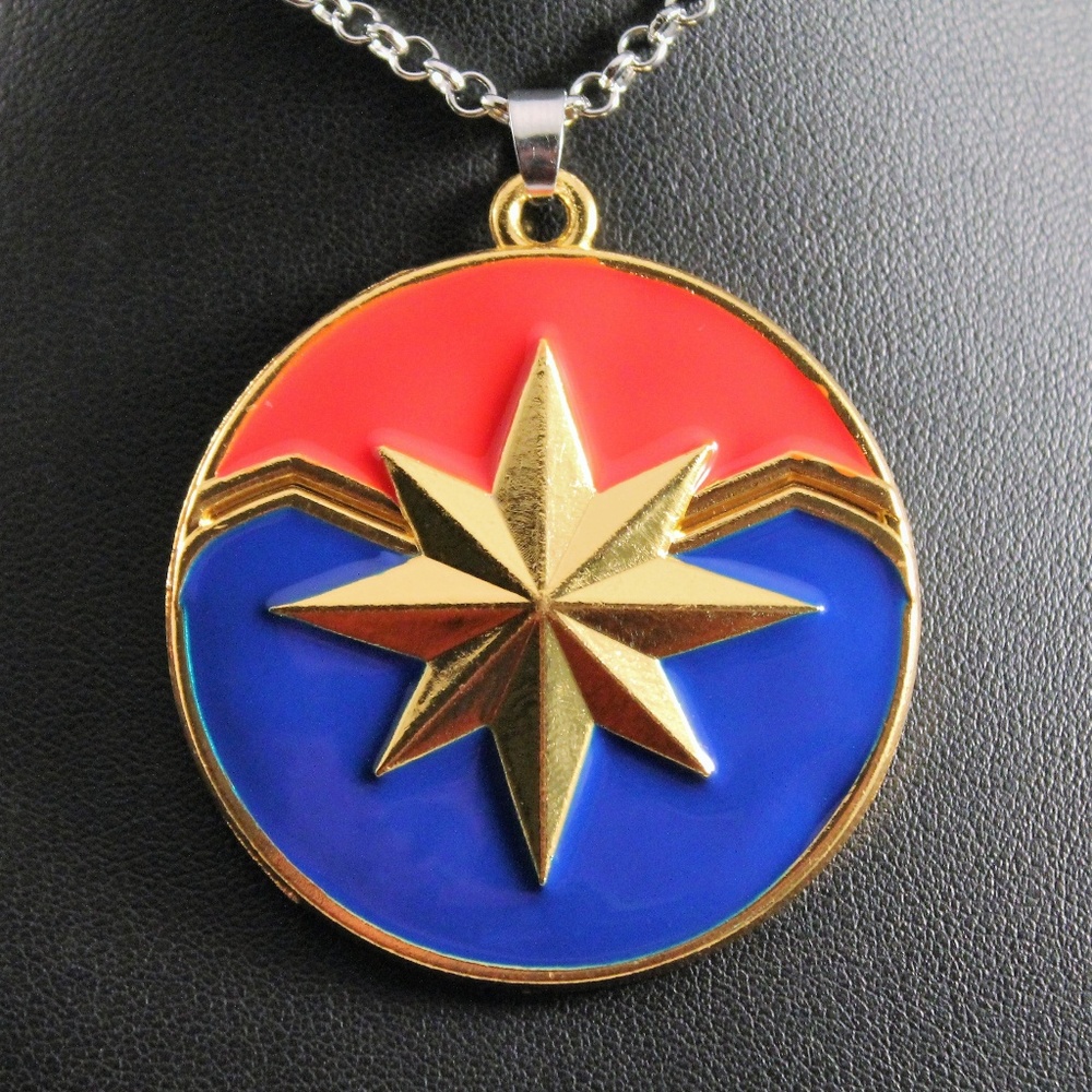 Marvel Captain Marvel Logo Pendant Necklace